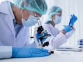 Un scientifique effectue des recherches en observant quelque chose au microscope.